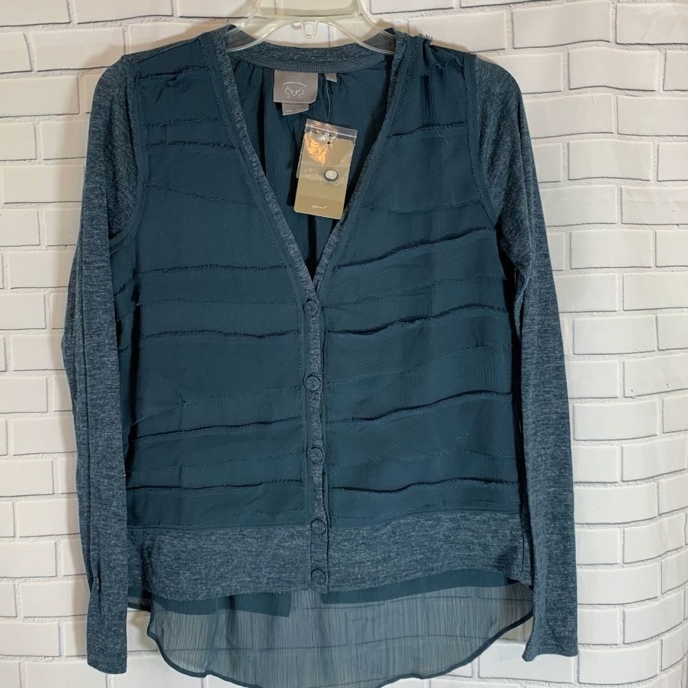 Anthro Vanessa Virginia Split Back Cardigan Sz‎ S